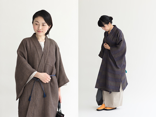 658★ SOU・SOU ソウソウ 小袖 羽織り 麻混 カーディガン 新品 SOU・SOU ソウソウ 小袖羽織 はつき カーディガン シルク混 濃紺