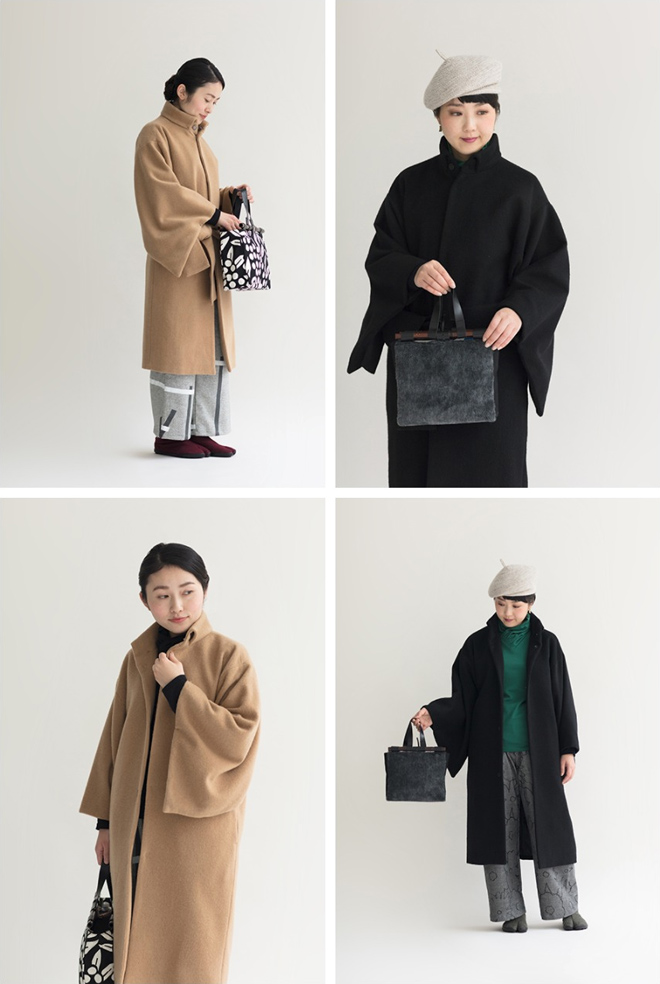 SOUSOU 中綿袷（なかわたあわせ）／黄枯茶×雲間に菊 フェイクヌバック 丹前（たんぜん） 中綿袷（なかわたあわせ