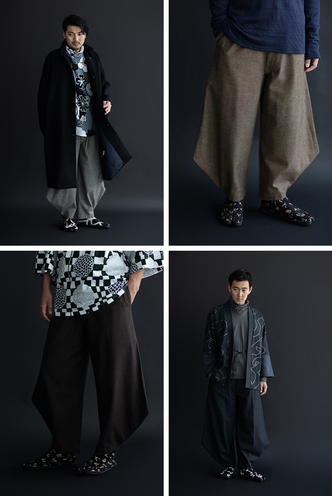 sou・sou 広形モンペ SOU・SOU 広形もんぺ トリコット織 霰縞（あられじ