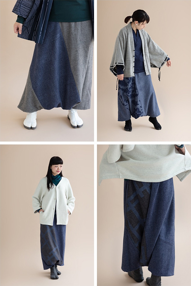 SOU・SOU 富士 SOU・SOU 麻 富士 濡羽色×雲間に菊 SOU・SOU