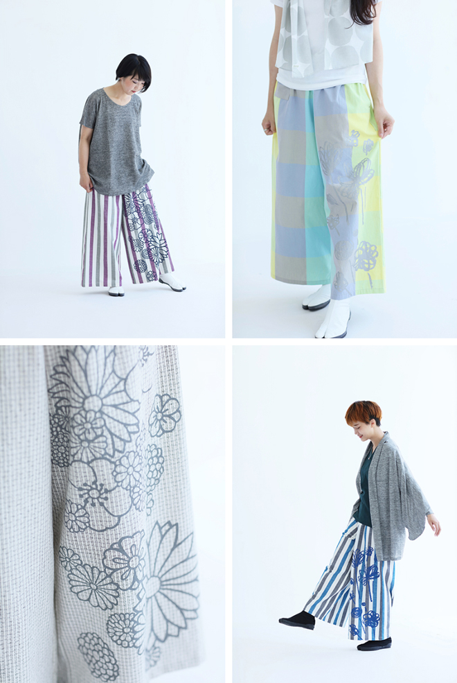 SOU・SOU 伊勢木綿 広形もんぺ はぎ丈 新品 ソウソウ SOUSOU 伊勢木綿 10/3 広形（ひろなり）もんぺ はぎ丈／つくも - SOU