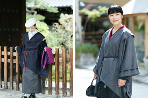 sousou カシミヤ混梳毛きさらぎ透かし肩上げ袖括り 本日発売>『 SOU・SOU 着衣 カシミヤ混 梳毛 きさらぎ 透かし